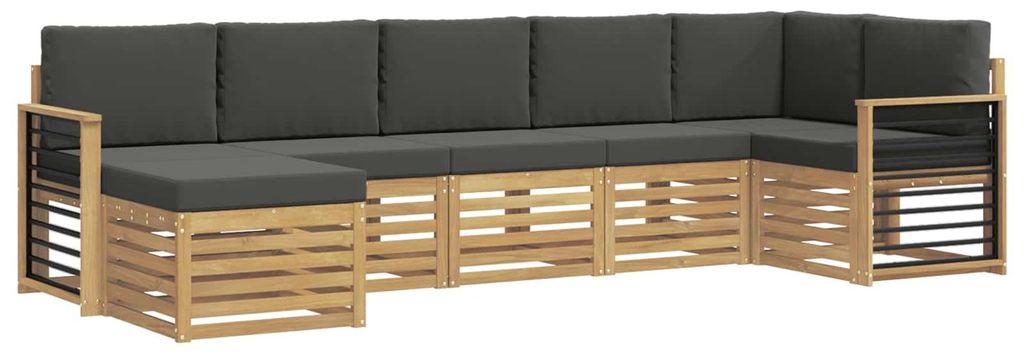 vidaXL Outdoor-Sofagarnitur 7 pcs Weiß und Anthrazit