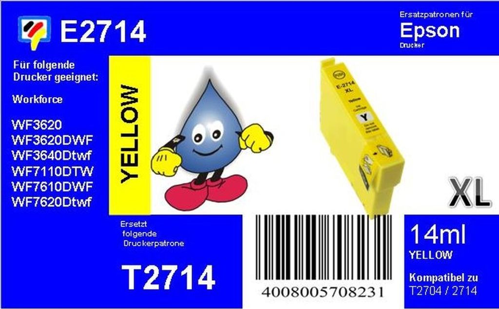 Dr. Inkjet Ersatzdruckerpatrone yellow XL mit 14ml Inhalt ersetzt T271440