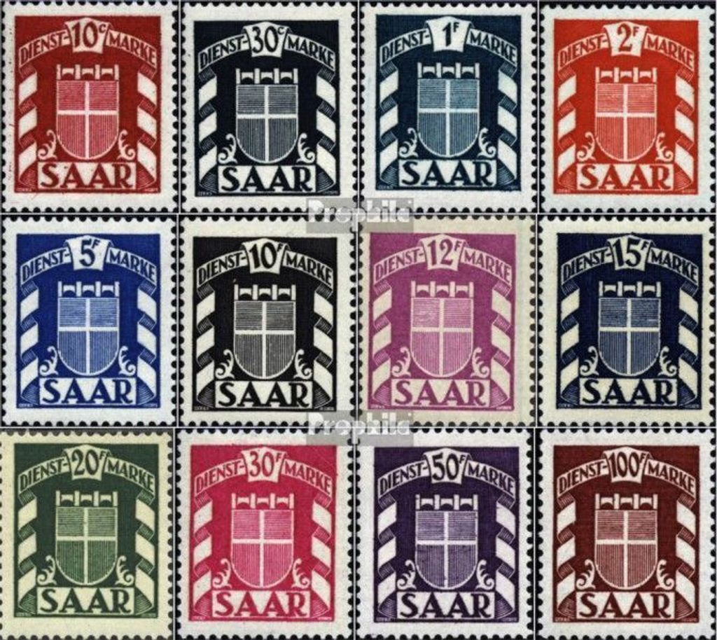 Briefmarken Saarland 1949 Mi D33-D44 (kompl.Ausg.) postfrisch Wappen des Saarlandes