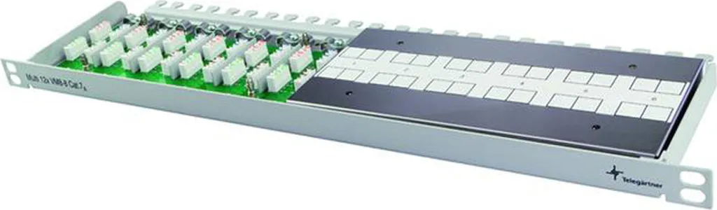 Telegärtner Module de connexion 19 pouces Cat.7 12x ports 1/2 UH J00060A0069