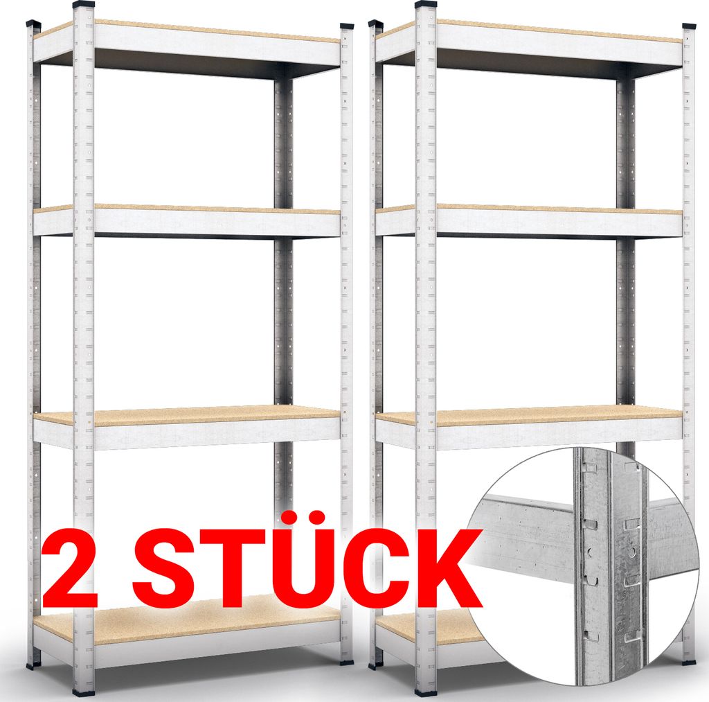 Schwerlastregal 2 x 1600x800x400 (320 KG) Steckregal Produktbild 