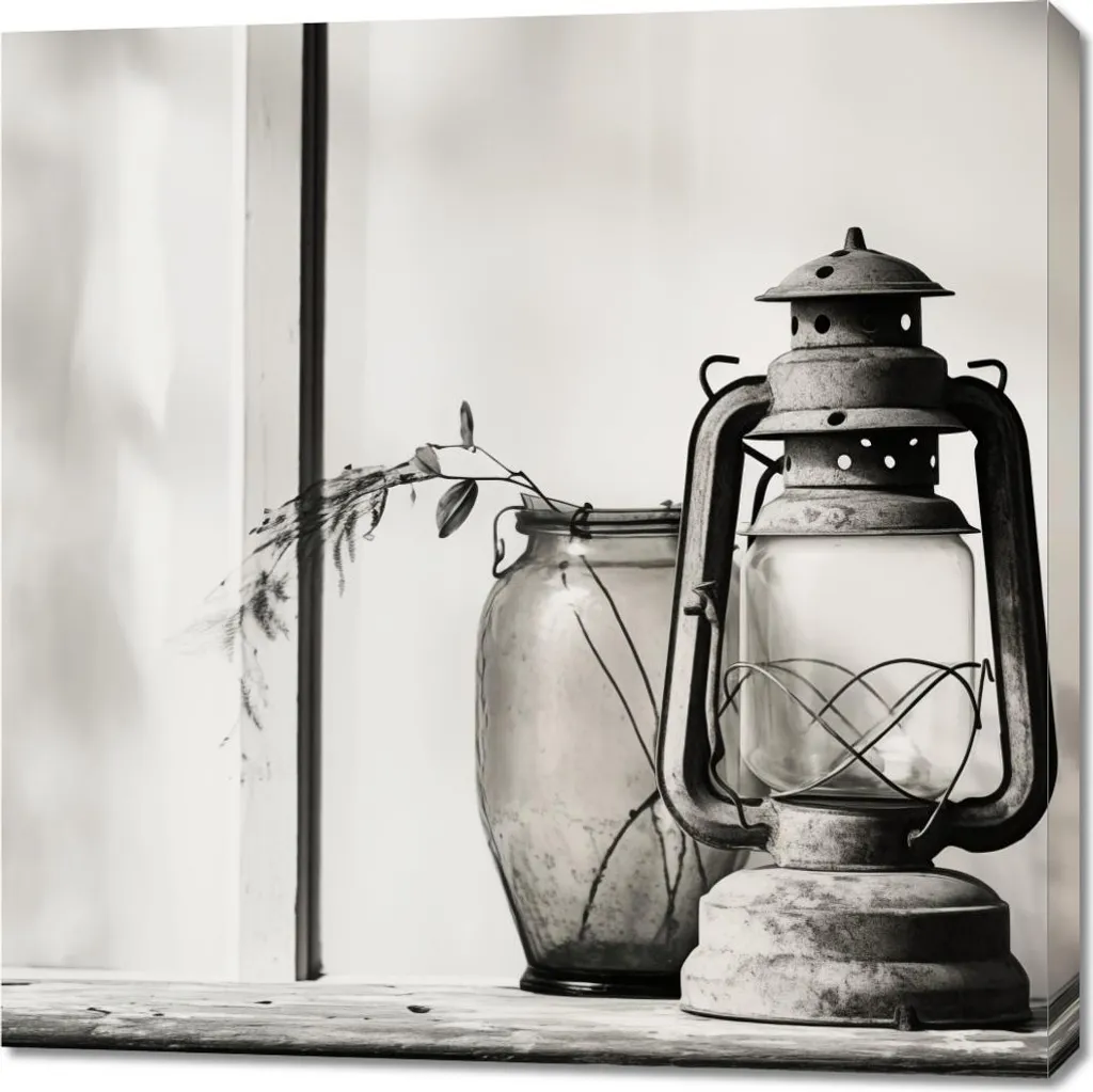 Art mural Image 90 x 90 cm Lampe à l'ombre pour salon chic