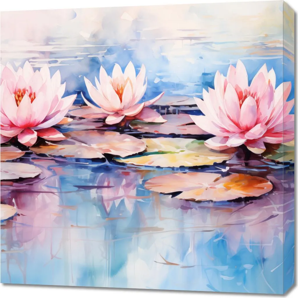 Image 70 x 70 cm Réflexions paisibles - Tableau carré pour salon chic