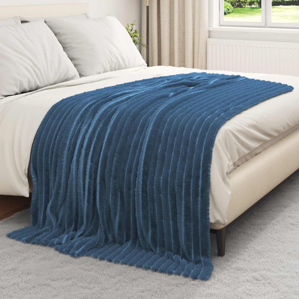 Cloris DesignMöbel Decken - Marineblau Wohndecken 6 Stück Marineblau 200x150cm Fleece Schlichtes2428156