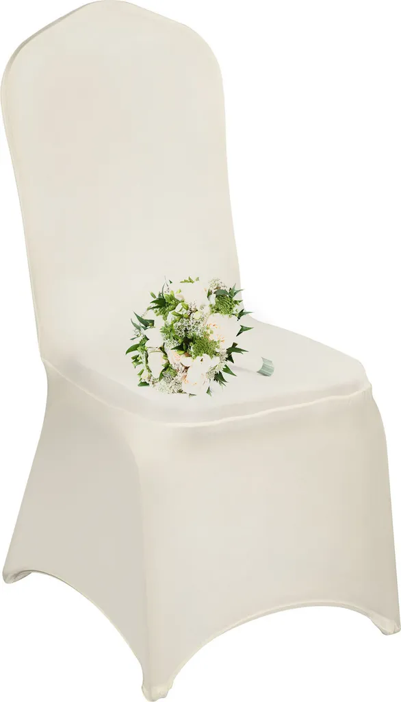 Housses de Chaises pour Réception et Banquet Ivoire en Lot de 50 pcs