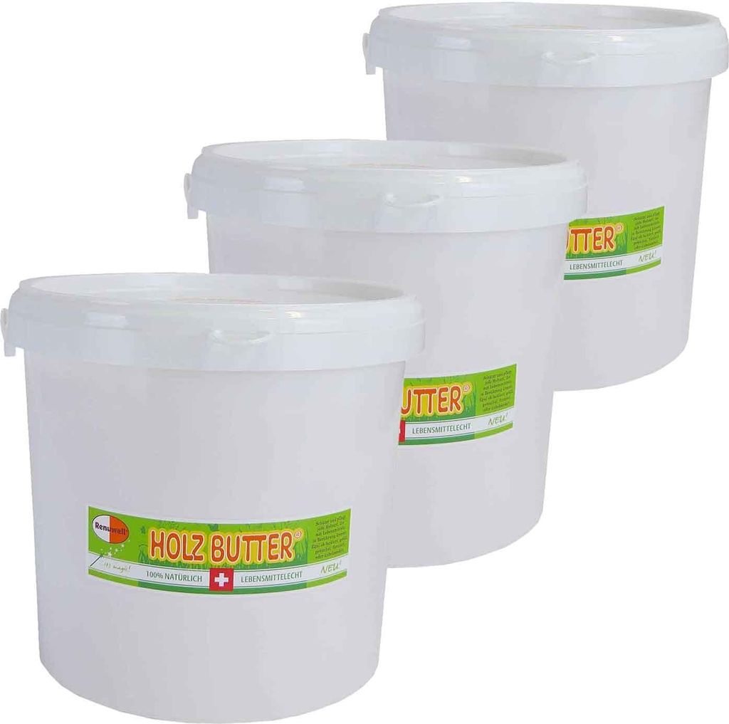 Renuwell Holz-Butter Möbelpflege Holzpflegemittel Reiniger Spar-Set 3 x 3 Liter