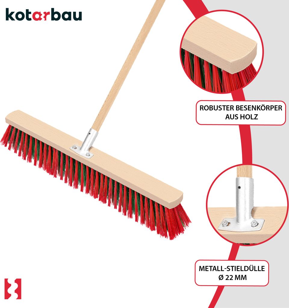 KOTARBAU® Pouliční koště 600 mm s násadou Průmyslové koště Obrázek produktu 6