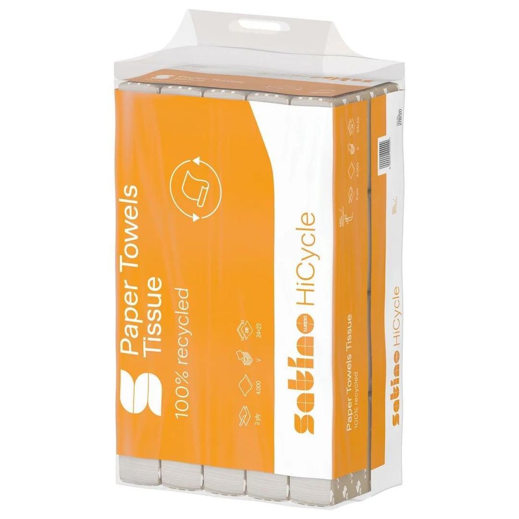 Satino by WEPA – 4.000 Papierhandtücher – 2 lagig - V-Falz Produktbild 