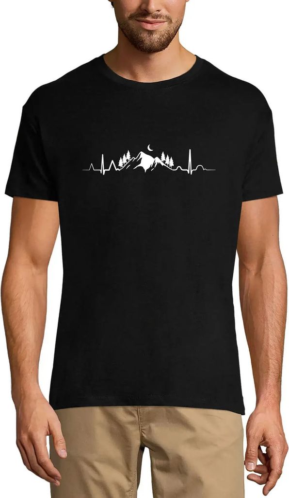 Herren Grafik T-Shirt Wandernder Herzschlag – Hiking Heart Beat – Öko-Verantwortlich Vintage Jahrgang Kurzarm Lustige Druck Geburtstag Geschen...