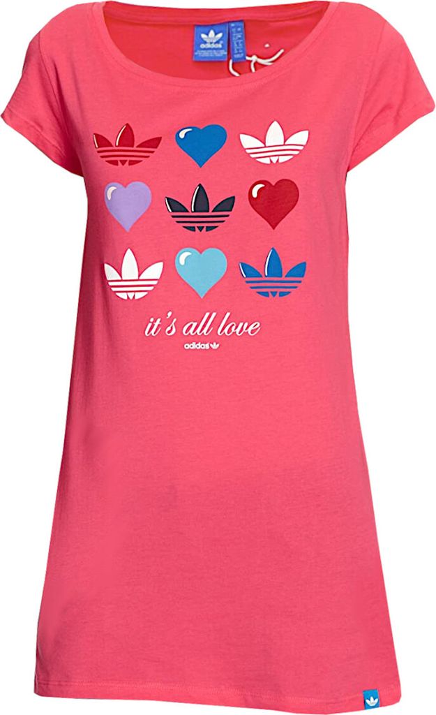 adidas Damen Originals Trefoil Shirt Herz Gr.38 superpink (X41060)
