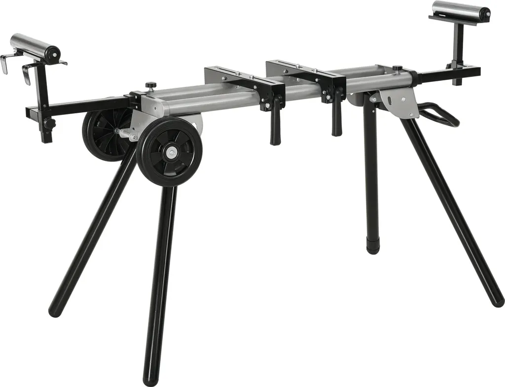 Châssis pour scie en acier de 245 cm noir et argent ajustable