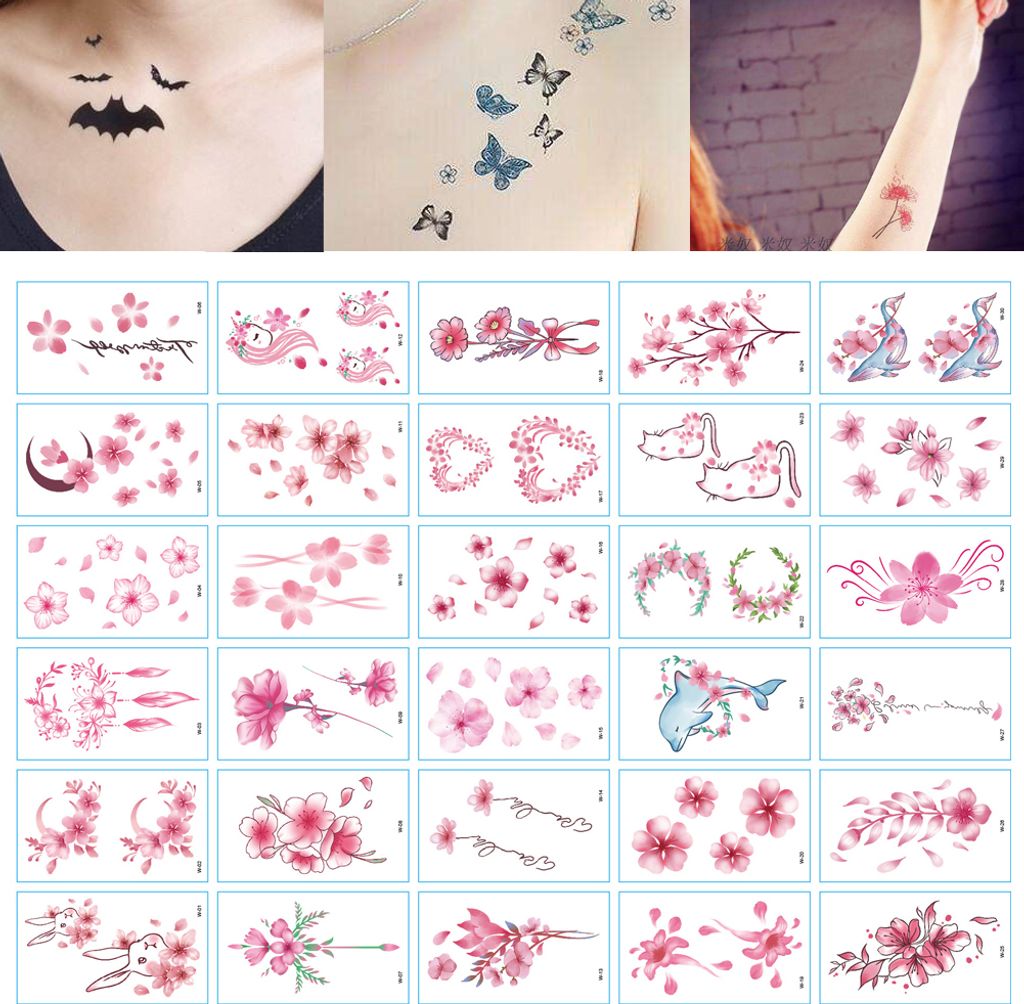 Temporär Tätowierung Tattoo Körperkunst Kleine Bögen Tattoo Aufkleber Fake Arm Tattoos Sticker für männer Frauen (30 Blätter)