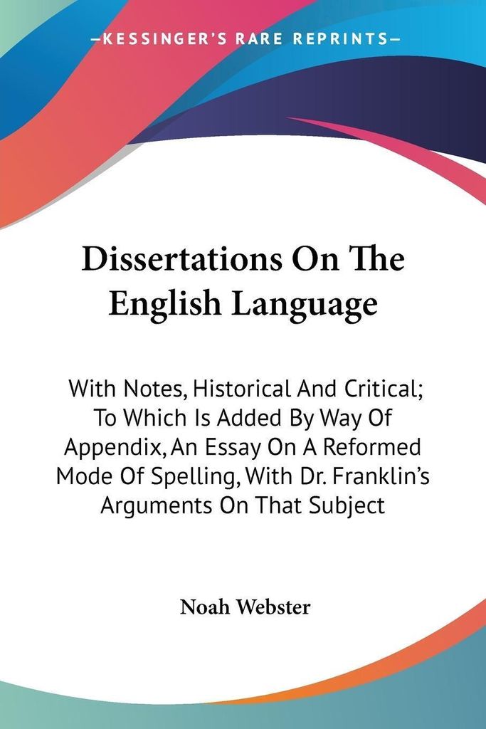 Dissertations On The English Language