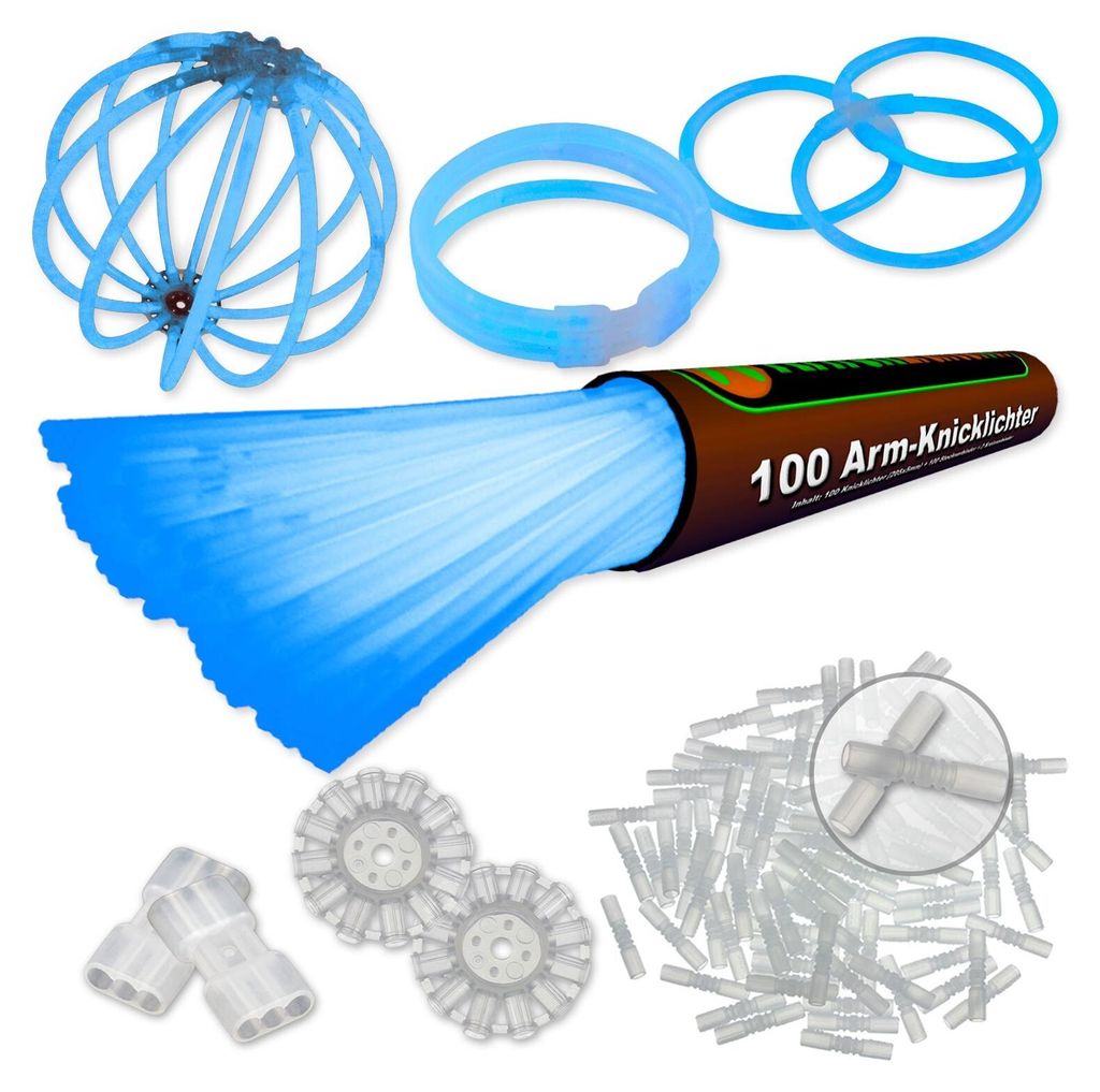 100 Arm Knicklichter | BLAU | Testurteil 1,4 , Menge:1 Produktbild 