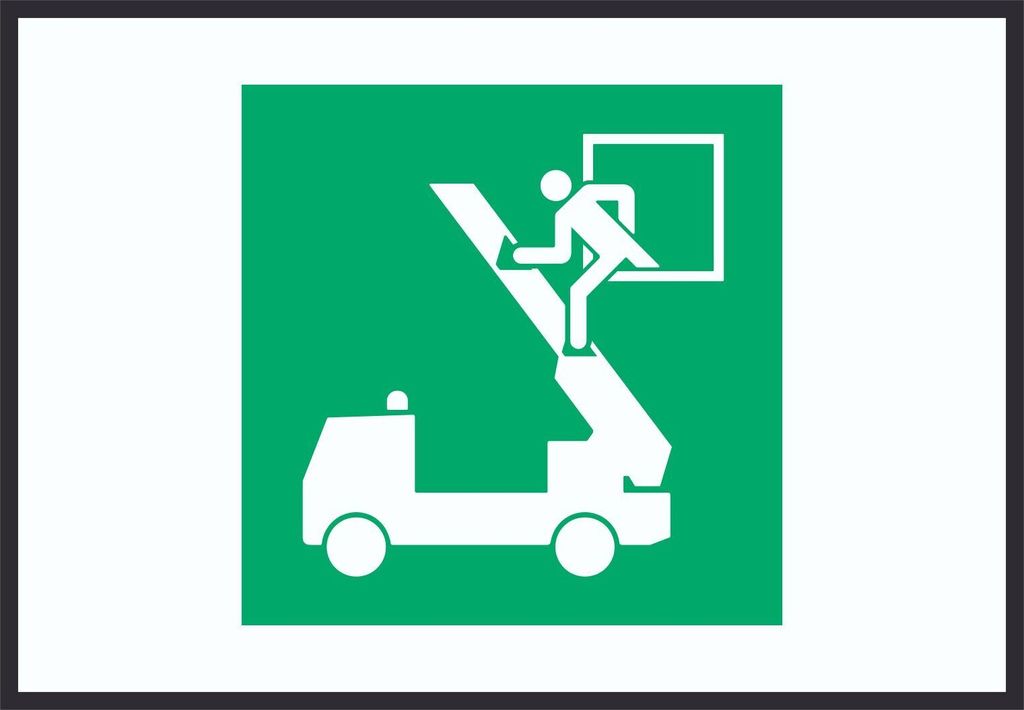 Rettungsausstieg Symbol A1 Rückseite selbstklebend Schild