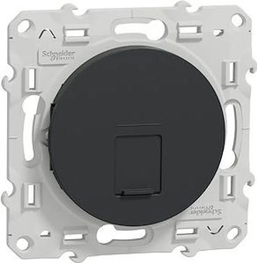 Prise RJ45 Cat6 Schneider Odace anthracite pour stopper les coupures Wi-Fi