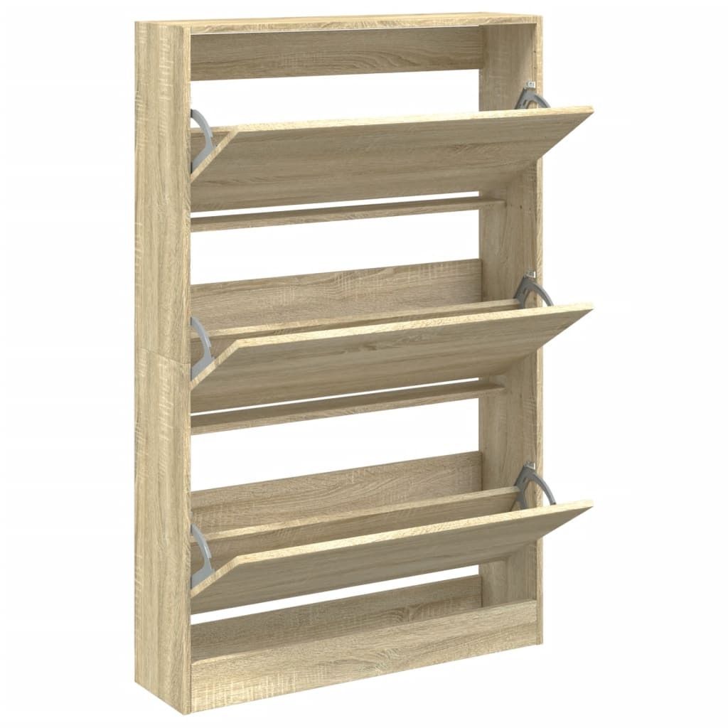 vidaXL Botník Sonoma dub 80x21x125,5 cm Materiál na bázi Obrázek produktu 