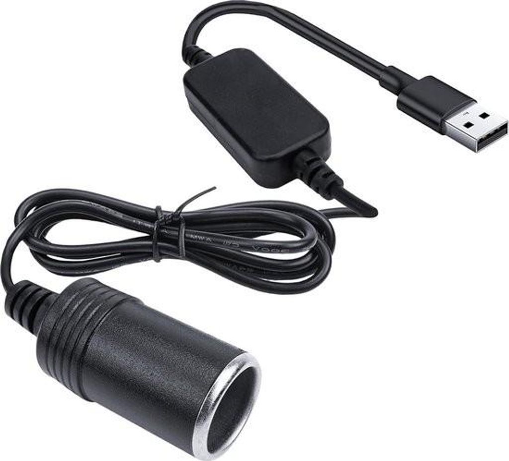 USB-auf-Zigarettenanzünder-Adapter 12 V – Stecker-auf-Buchse-Konverter für Autorekorder – Auto-Umgebungslicht-DVR-GPS – Hohe Qualität.