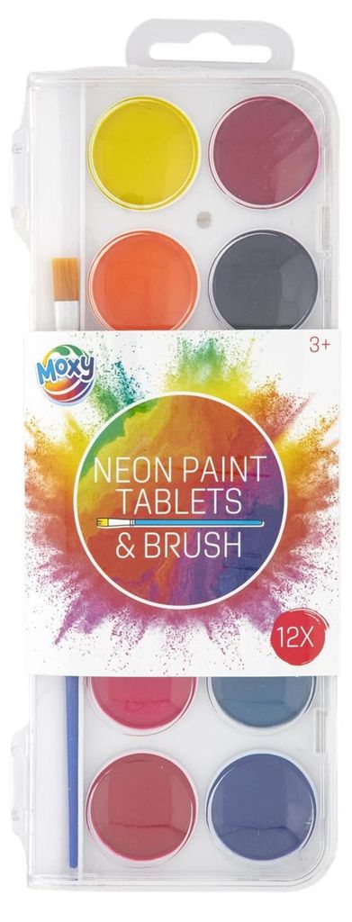 Kreative Bastelgruppe, Farbpalette Neon mit Pinsel