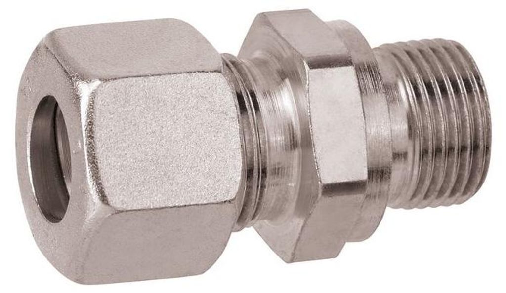 GOK Gerade-Einschraubverschraubung 0708200 RVS 6 mm x AG G 3/8, Baureihe L, zylindrisch, mi Schneidring D