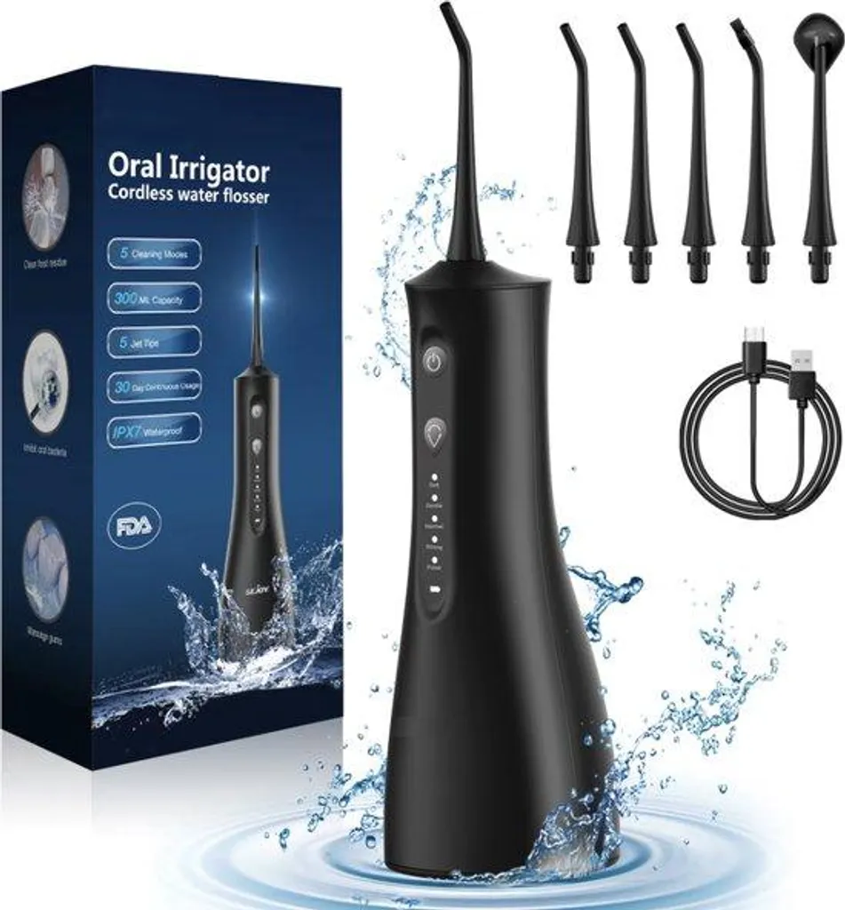Douche buccale 300 ml étanche avec réservoir amovible - Coloris Noir