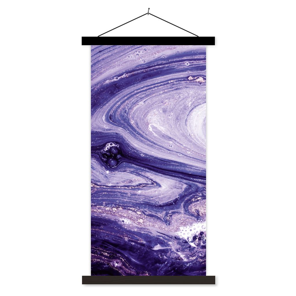 MuchoWow Textilposter Marmor - Naturstein - Glitzer 60x120 cm mit schwarzem Rahmen - Magnete