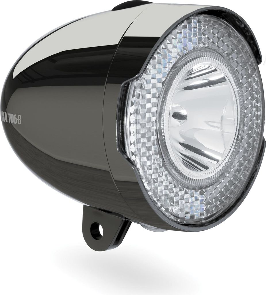 phare 706-B Retro 15 lux led batterie chrome noir Image du produit 