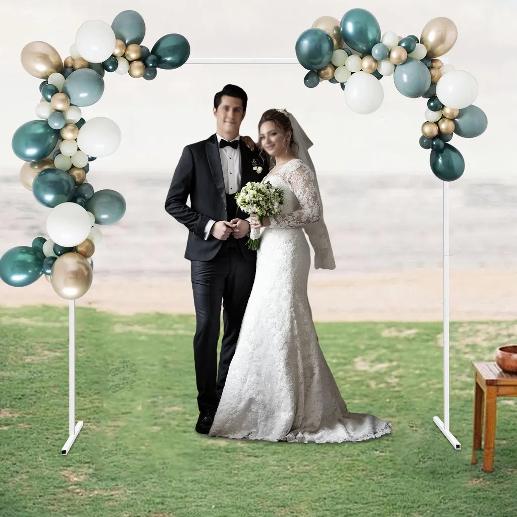 Arche de ballons design en fer blanc - Structure décorative ronde M