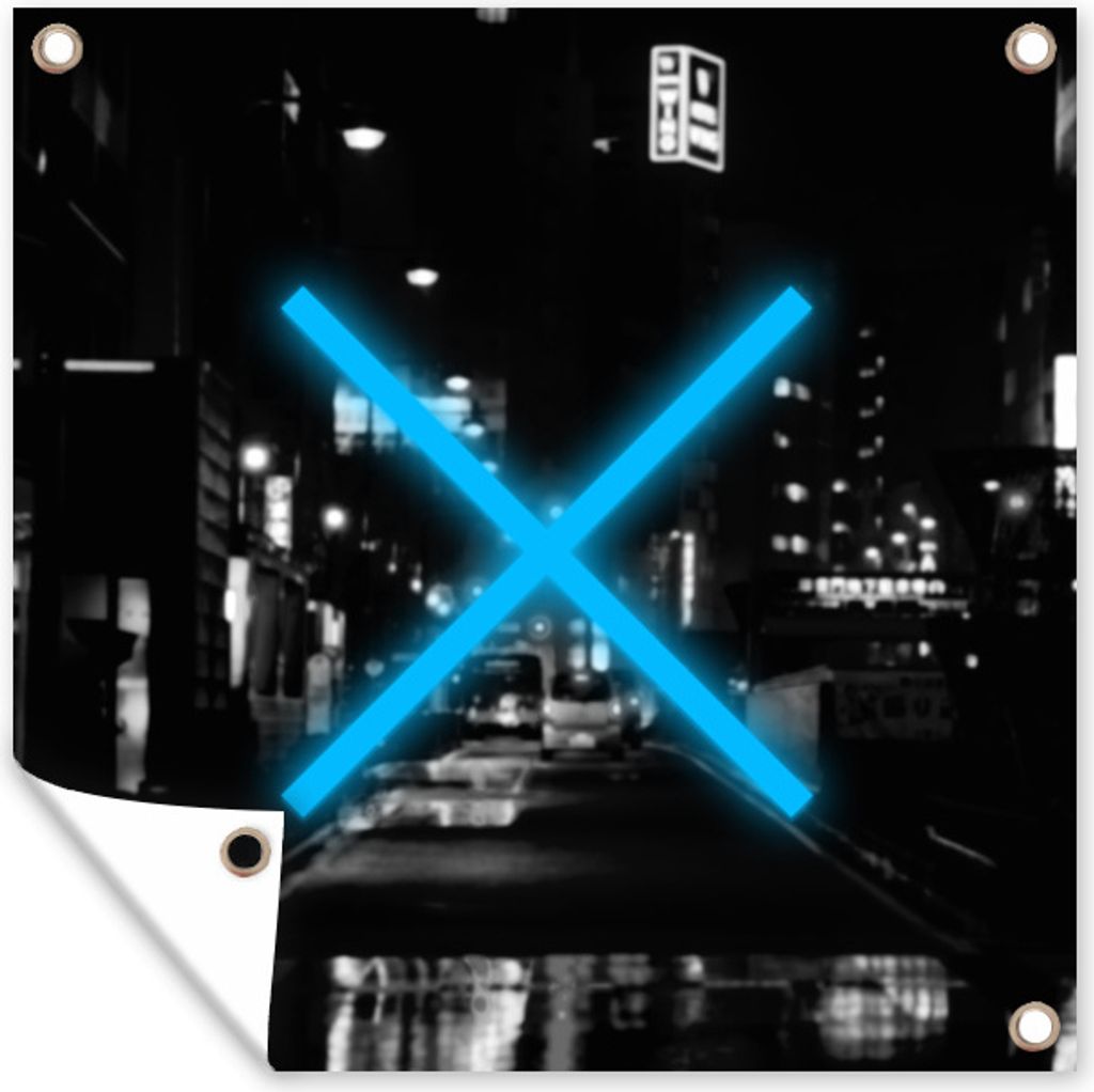 MuchoWow 100x100 cm Outdoor-Poster Gartendeko Sichtschutz Garten Poster für den Garten Spiel - Controller - Blau