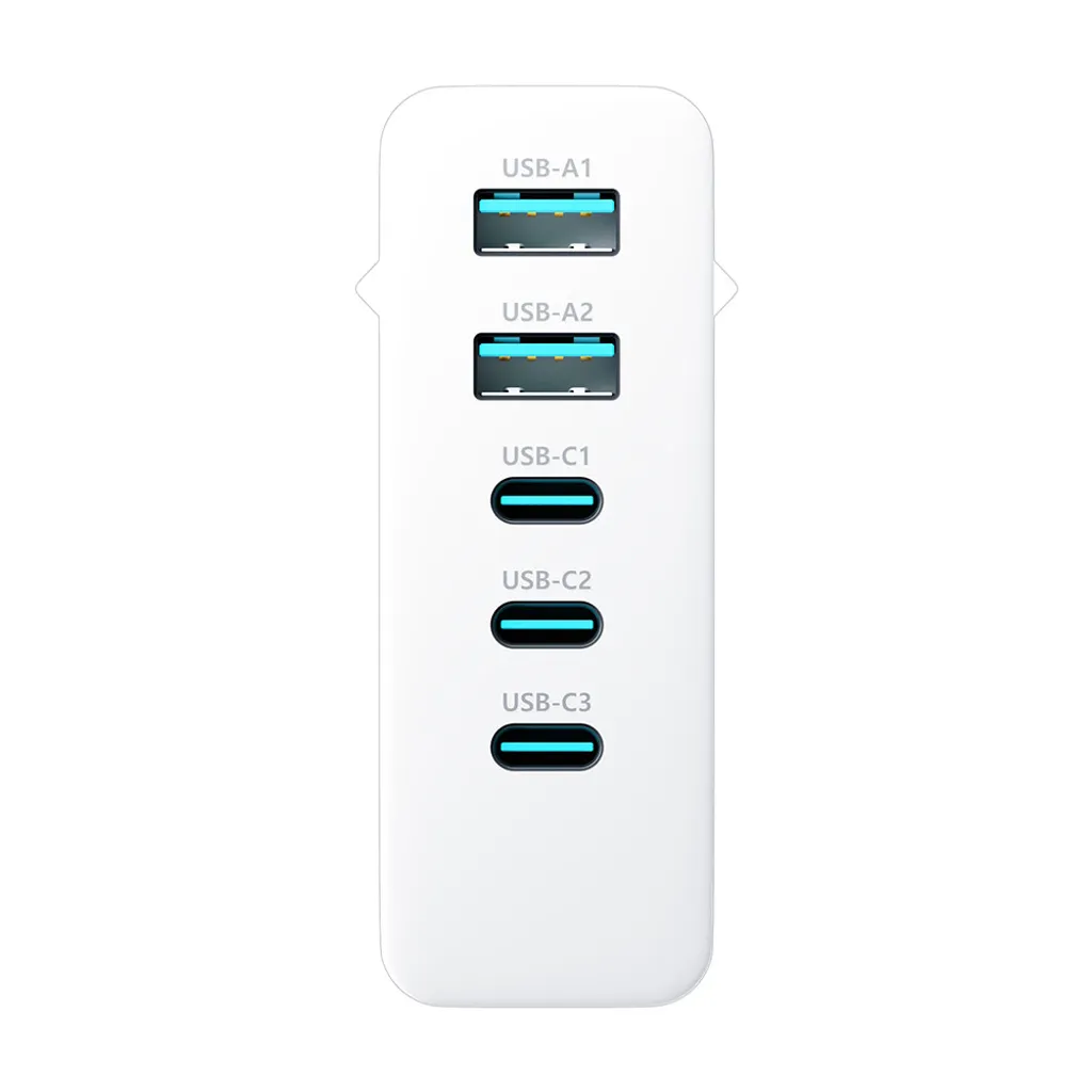 3mk Hyper Charger GaN 140W 3x USB-C 2x USB-A - bianco - 11
