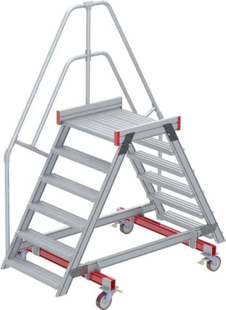 Euroline 512 mobiler Überstieg 60° Stufenausführung Alu gerieft Stufenbreite 800mm 6 Stufen