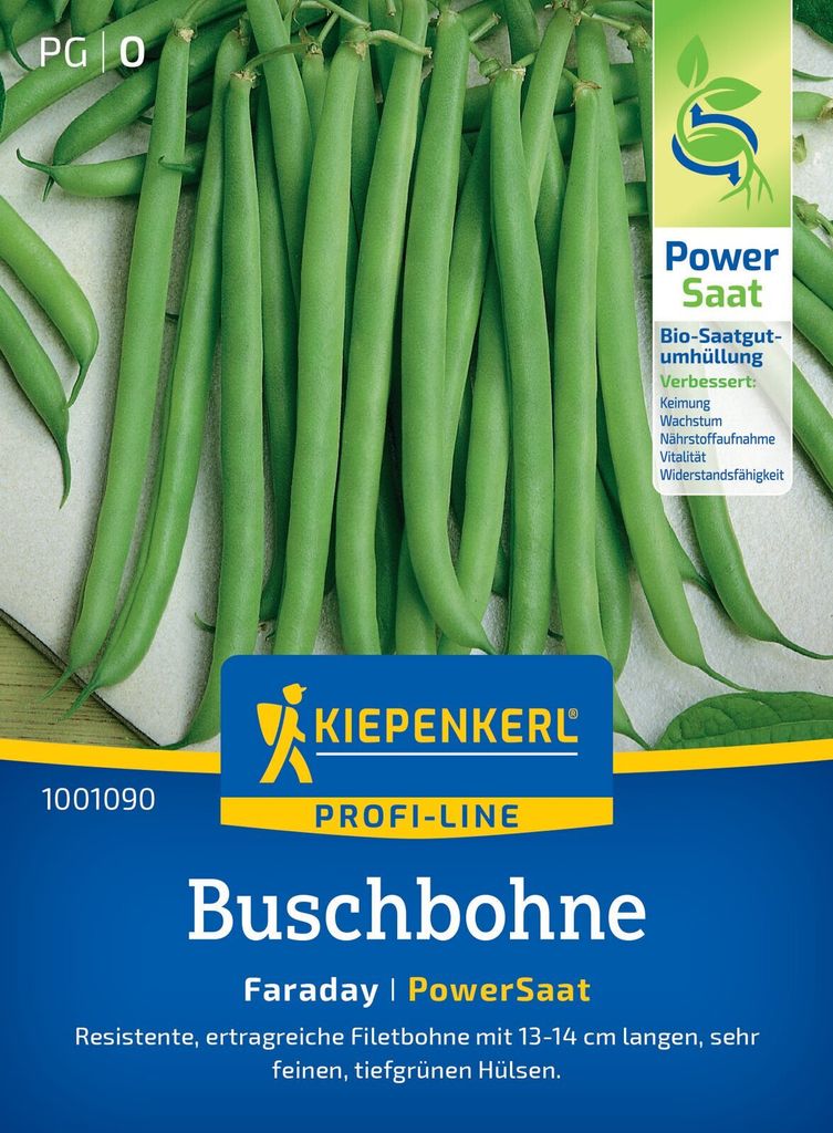 Kiepenkerl Buschbohnensamen PowerSaat Faraday Phaseolus vulgaris nanus 6 lfd. Meter