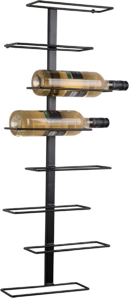 Present Time - Weinregal Float - Schwarz - 32.5x9.5x80.5cm - Metall Wand Flaschenregal