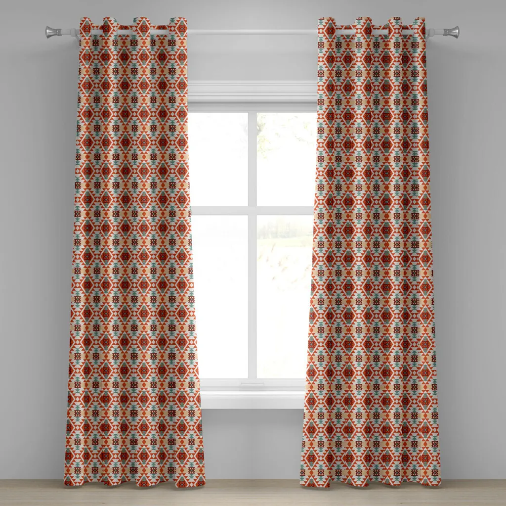 Rideaux Occultants 280x245 cm Motif Aztèque pour Intimité et Décoration