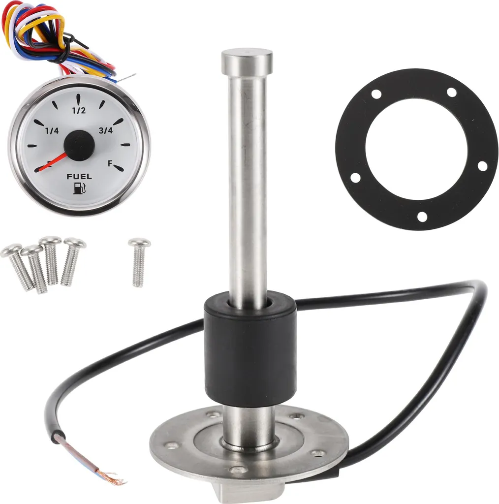 Kit Jauge et Unité d'Envoi de Carburant Bateau 0-190 Ohm 150mm