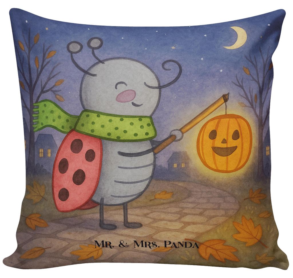Mr. & Mrs. Panda Sofakissen Smörle Laterne Design - Weiß - Geschenk, kuschelkissen 40x40, Dekoration, Zierkissen, Marienkäfer, Polster, Herbst, ...
