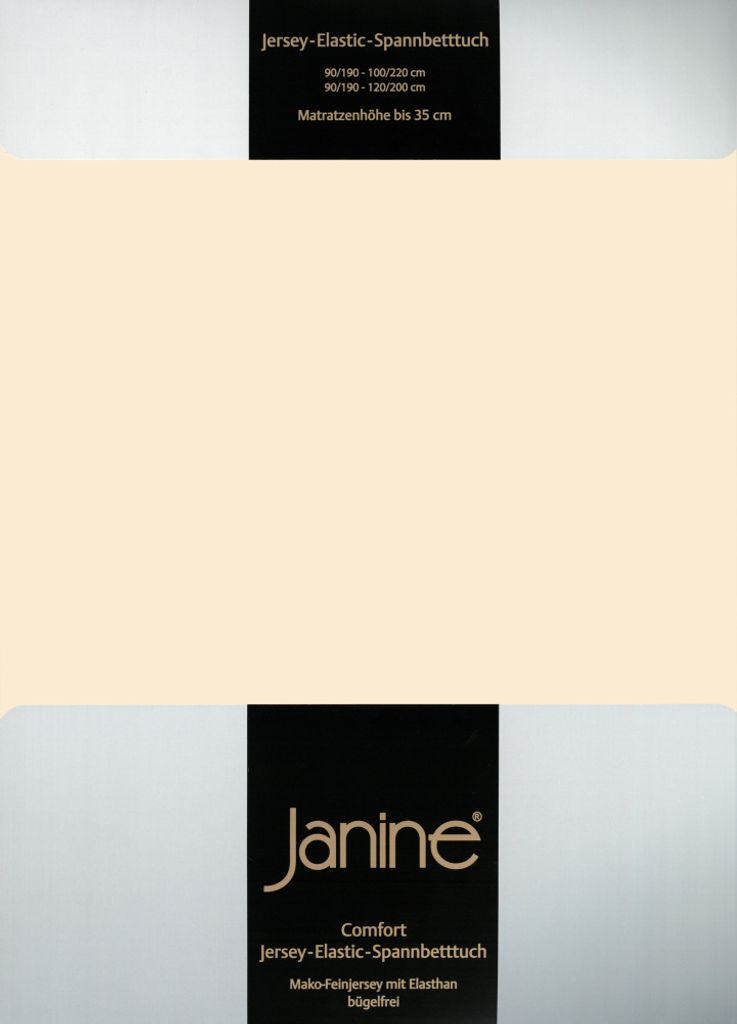 Janine JERSEY Spannbetttuch 5007 Farbe leinen Größe 100x200cm