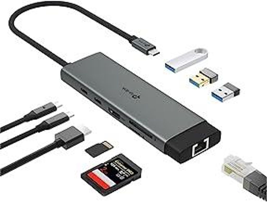 TP-Link UH9120C Docking Station USB C Hub PD100W, 4K 60Hz HDMI, 1× USB C, 3× USB A, Gigabit Ethernet, SD- und microSD-Karten, kompatibel mit MacO...