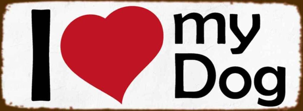 vianmo Holzschild 10x27 cm i love my dog Herz Hund Spruch Zitat