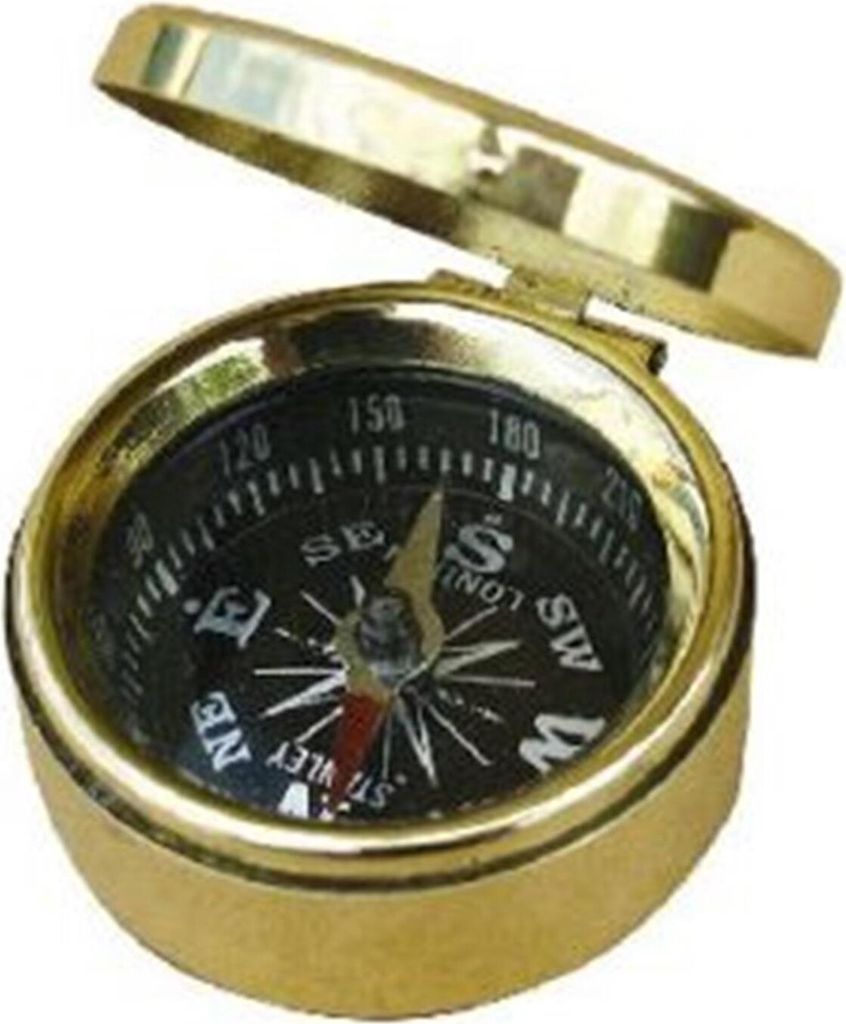 Kleiner Kompass mit Deckel 3,5 cm Messing Produktbild 