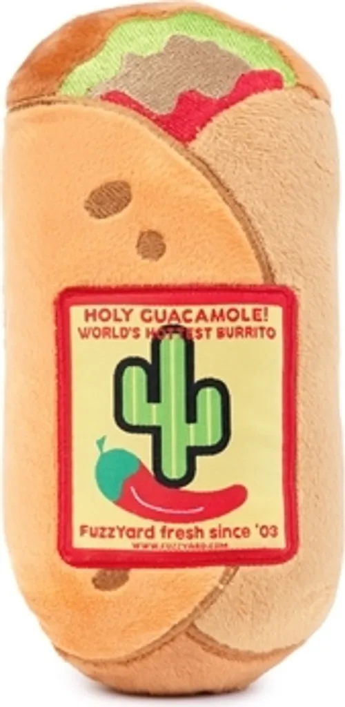 Peluche Burrito FuzzYard per Cani: Gioco Fashion e Resistente - 1