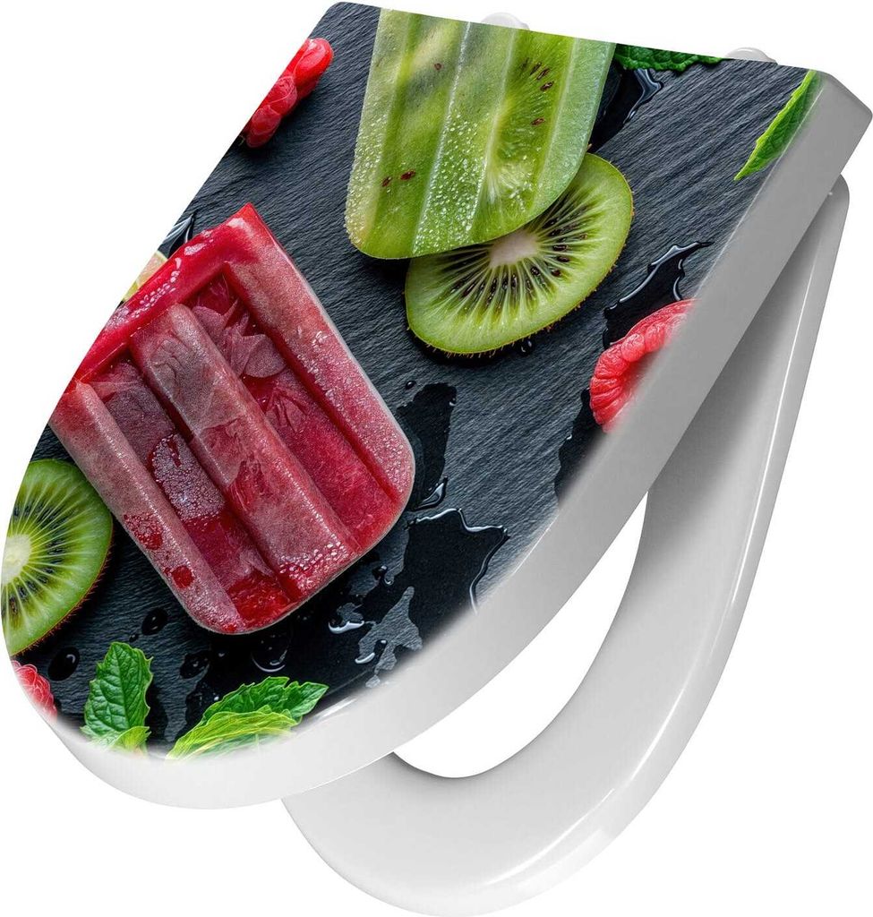 WC-Sitz mit Absenkautomatik, Softclose Scharnier mit Motiv Frisches Eis am Stiel