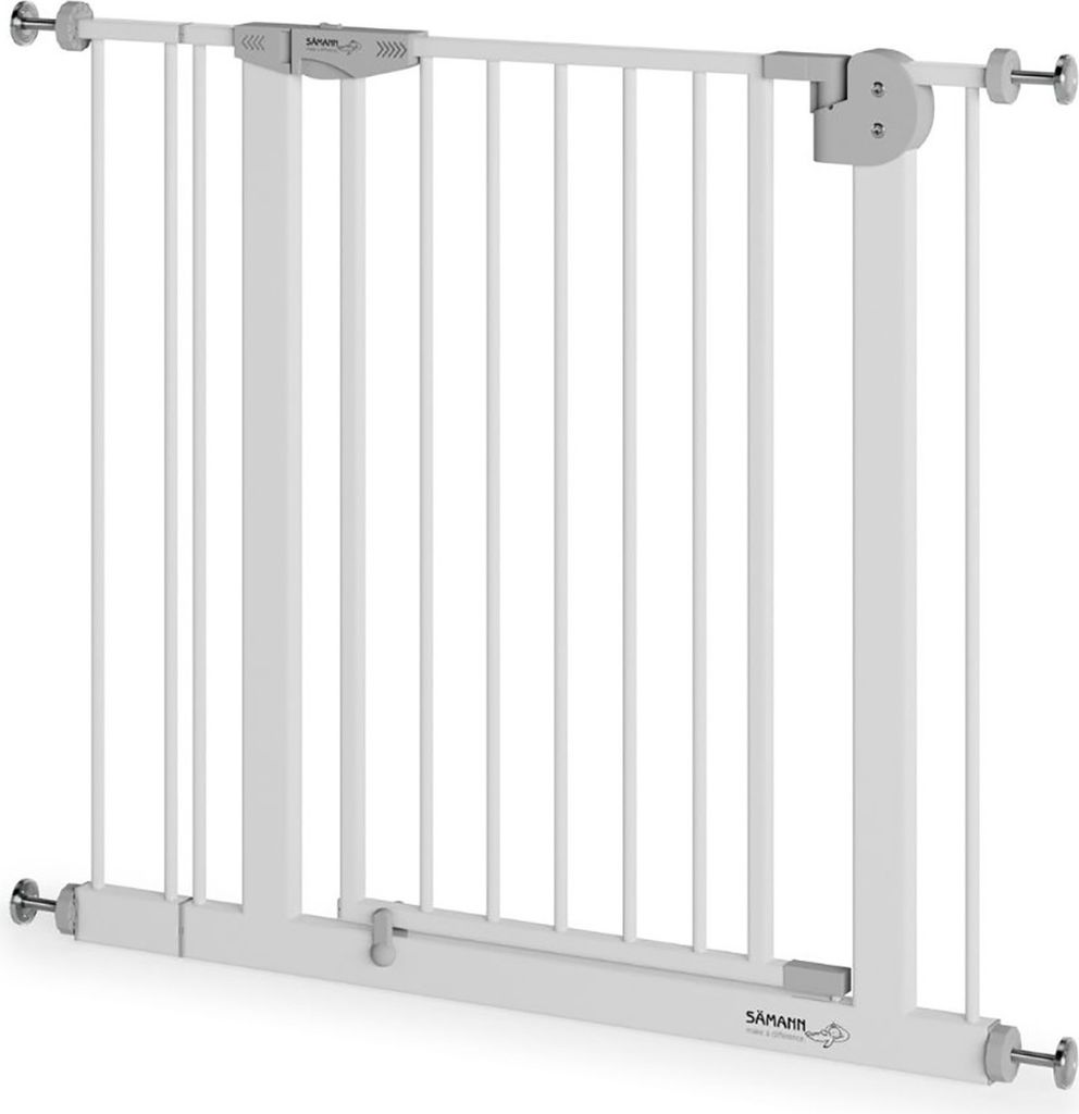 Türschutzgitter & Treppenschutz, Tür mit 90° Stop, ohne Bohren 84-95 cm