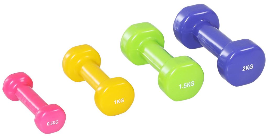 HOMCOM Haltersset, set met korte halters, inclusief tas, Productafbeelding 
