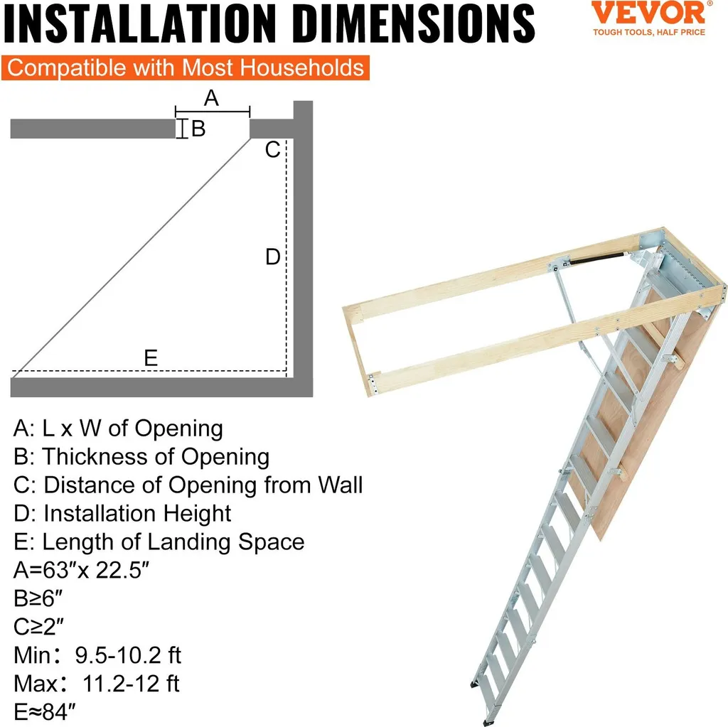 Escabeau de grenier pliable aluminium - Solution gain de place plafond - 2