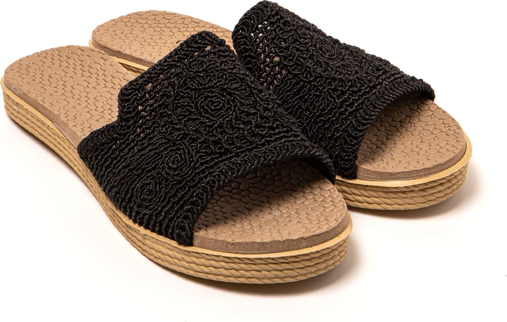 BRASILERAS Damen Sandalen mit rutschfester Sohle bequem schuhe für strand/schwimmbad/stadt schwarz 36 EU - UBBOH