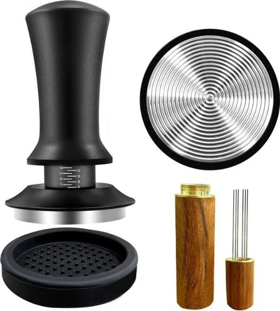 Espresso-Tamper 53 mm: Verstellbarer DR.LILIANG Handtamper für 53,3–54 mm Siebträger, federbelasteter, kalibrierter Tamper mit konstantem Druck...