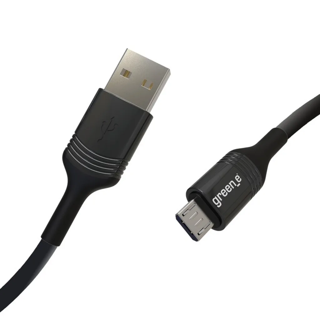 Greene Câble Micro USB vers USB 2.4A avec Clip de Charge Noir 2,5m