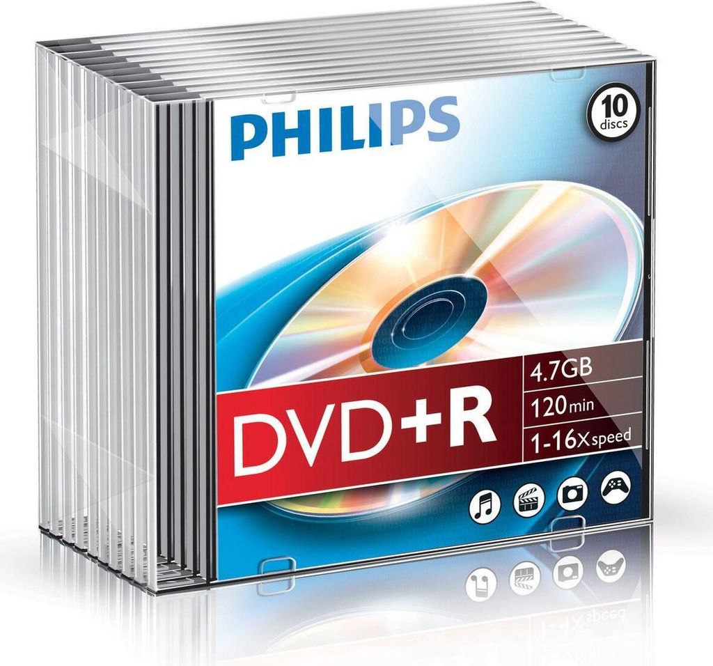 Philips DVD-Rohlinge, 120Min, 4.7GB, Speed 16x, Slimcase Produktbild