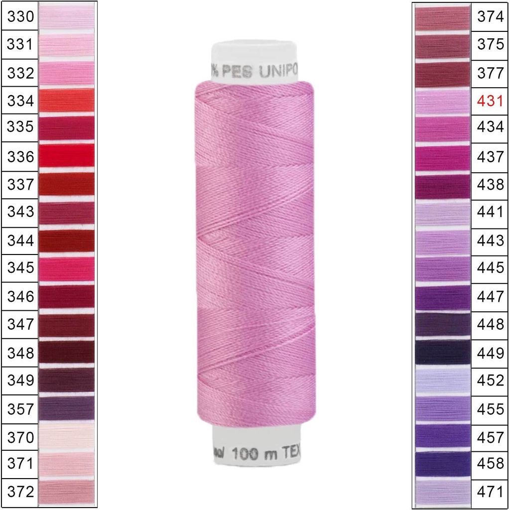 Nähgarn 100m Unipoly 120 Tex14x2 Polyester Nähfaden Nähmaschinengarn Farben 2v6 , Farbe:431